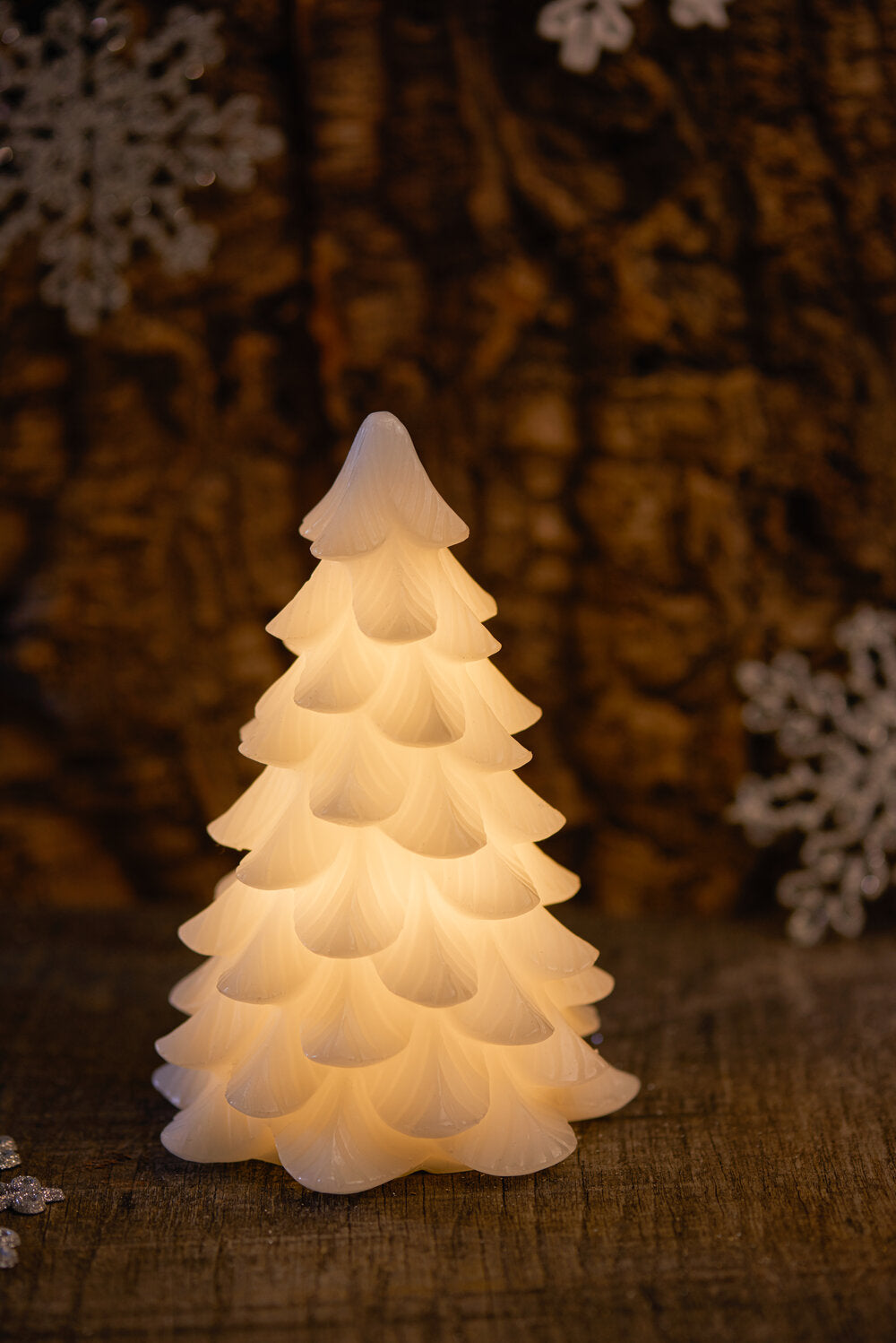 Carla juletræ, hvid - H19 cm.